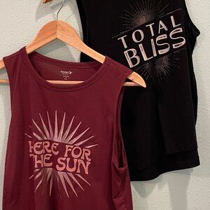 2- Old Navy Active tank‎ tops, Ultra light cropped, Go Dry, size medium